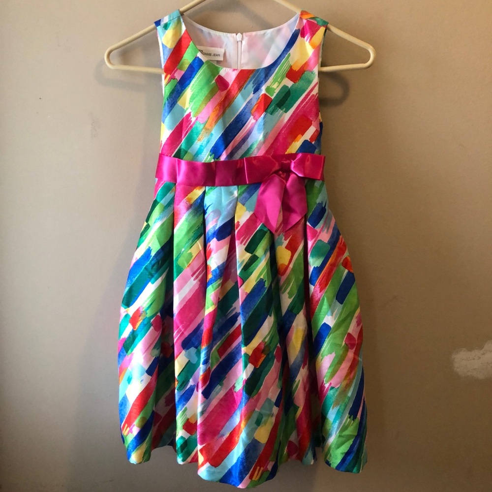 Colorful Kids Dress with Pink Bow Fogood pick for Easter🐇🐇🐇🐇🐇🐰🐰🐰🐣🐣🐣